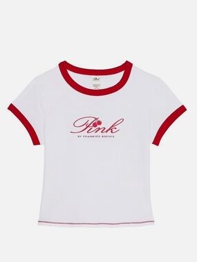Pink by Frankies Red and White Baby Tee
